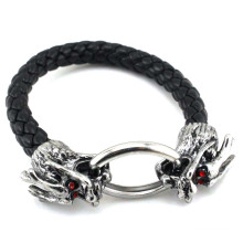 Art- und Weisemetallwölbungs-Drache-Entwurf geflochtenes PU-handgemachtes Seil-Charme-Armband